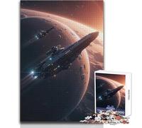 Puzzle de 1000 pièces pour Adolescents - Vaisseau Spatial en orbite - Jeu intellectuel - Idéal pour se divertir à la Maison - Cadeau de Noël Secret - Dimensions : 38x26cm