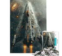 Puzzle de 1000 pièces pour Adolescents Vaisseau Spatial en vol idéal pour Un Anniversaire ou Noël Activités familiales Anti-Stress Convient aux 14 Ans et Plus 50x75cm