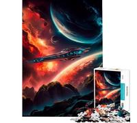 Puzzle de 1000 pièces pour Adolescents Vaisseau Spatial surréaliste Jeu éducatif Cadeau d'anniversaire Modèle à Assembler (Dimensions 50x75cm)