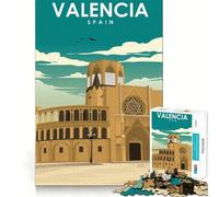 Puzzle de 1000 pièces pour Adolescents Valence, Espagne Art du Voyage Découpe précise Jeu Amusant et Relaxant Cadeau d'anniversaire Original (38x52cm)