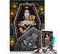 Puzzle de 1000 pièces pour Adolescents Vampire endormi avec Chat Fabriqué en Carton pour Les 14 Ans et Plus Jeu Pratique Cadeaux pour Les Amis et la Famille。Taille:38x52cm/14.96x20.47pouce