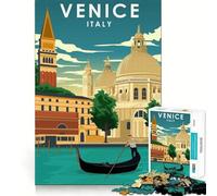 Puzzle de 1000 pièces pour Adolescents, Venise, Italie, Affiche de Voyage, Jeu aux Bords Nets, Jouet cognitif, Jeu d'inactivité, décoration de Noël, Cadeau (38x52cm)