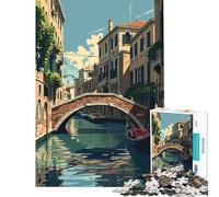 Puzzle de 1000 pièces pour Adolescents Venise Italie Jeu de réflexion éducatif et Stimulant Idée Cadeau (Dimensions 38x26cm)