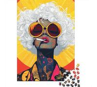 Puzzle De 1000 Pièces pour Adolescents Vibrant Retro Woman Art Print Puzzles pour Adultes Difficile, Stimulant Et Amusant À Terminer, Un Jeu Familial Amusant 38x26cm/1000pcs