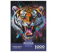 Puzzle De 1000 Pièces pour Adolescents Vibrant Tiger Roar -1 Puzzles pour Adultes, Jeux De Détente, Assemblage De Motifs, Activités Amusantes À La Maison, 38x26cm/1000pcs