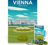 Puzzle de 1000 pièces pour Adolescents Vienne, Autriche Art du Voyage Découpe Nette Jeu cognitif et Amusant Jeu pour Passer Le Temps Décoration de Noël pour la Maison (38x26cm)