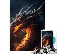 Puzzle de 1000 pièces pour Adolescents Vieux Dragon de feu Idéal pour Un Anniversaire ou Noël Jouet éducatif Anti-Stress Convient aux 14 Ans et Plus 50x75cm
