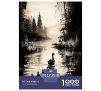 Puzzle De 1000 Pièces Pour Adolescents Vintage Serenity - Duck Family on A Peaceful Lake Puzzles Pour Adultes - Jeu Manuel - Décoration Intérieure - Cadeaux Uniques Pour Anniversaire Et Noël 70x50cm/1