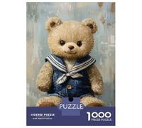 Puzzle De 1000 Pièces pour Adolescents Vintage Teddy Bear Art Puzzle Adulte Jouets Anti-Stress Cadeaux pour Femmes Cadeaux Uniques pour Anniversaire Et Noël 70x50cm/1000pcs