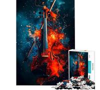 Puzzle de 1000 pièces pour Adolescents Violon Jeu d'éclaboussures Activités Amusantes à la Maison Améliore la mémoire Décoration Murale À partir de 14 Ans (38x26cm)