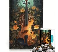 Puzzle de 1000 pièces pour Adolescents Violon Vintage Jeu Amusant et Stimulant à compléter Idéal comme Cadeau pour Toute la Famille 38x26cm