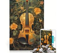Puzzle de 1000 pièces pour Adolescents Violon Vintage Jeu Familial décoration Murale renforce Les Liens d'amour Entre Couples 38x26cm