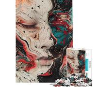 Puzzle de 1000 pièces pour Adolescents Visage Abstrait en Spirales Jeu de Puzzle Amusant Décoration Parfaite pour Toute la Famille (Dimensions 38x52cm)
