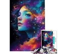 Puzzle de 1000 pièces pour Adolescents Visage de nébuleuse Femme Charmante Défi intellectuel Jouet addictif Jeu Familial Anti-Stress Cadeau Amusant (Dimensions 50x75cm)