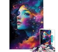 Puzzle de 1000 pièces pour Adolescents Visage de nébuleuse Femme Charmante Jeu de détente Jouet intellectuel Idée Cadeau et Jouet Activités familiales (Dimensions 38x26cm)