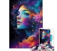 Puzzle de 1000 pièces pour Adolescents Visage de nébuleuse Femme Charmante Jeu éducatif et intellectuel Une œuvre d'art (Dimensions 38x52cm)