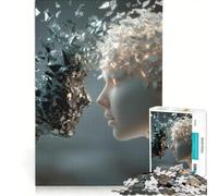 Puzzle de 1000 pièces pour Adolescents Visages brisés︰ Lumière et obscurité Décoration Murale Passe-Temps à la Maison Renforce l'amour Entre Les Couples 50x75cm