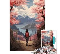 Puzzle de 1000 pièces pour Adolescents Vision du Mont Fuji Jeu intellectuel et Manuel Anti-Stress pour Les Amateurs de Jeux (Dimensions 38x26cm)