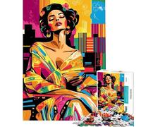 Puzzle de 1000 pièces pour Adolescents Vision Pop Art d'Adele Bloch-Bauer Puzzle pour Adultes Jeux relaxants décoration intérieure Cadeau Anti-Stress (Taille 38x52cm)