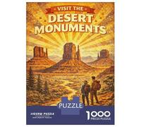 Puzzle De 1000 Pièces pour Adolescents Visit Desert Monuments Vintage Puzzles pour Adultes Analyse Et Logique Chaque Pièce Est Unique - Casse-tête Jeux De Société Familiaux 38x26cm/1000pcs