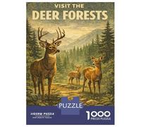 Puzzle De 1000 Pièces pour Adolescents Visit The Deer Forests of North America Puzzle pour Adolescents Analyse Et Logique Difficile Et Stimulant, Idéal comme Cadeau 70x50cm/1000pcs