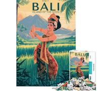 Puzzle de 1000 pièces pour Adolescents Visitez Bali l'île des Dieux ! Jeu de réflexion pour Adultes améliore la mémoire Stimulant à compléter (Taille 38x26cm)