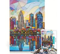 Puzzle de 1000 pièces pour Adolescents Vitrail de San Diego Jeu Manuel idéal pour s'occuper Pendant Les Vacances avec Poster et fiche de Questions-réponses Assortis 50x75cm