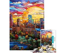 Puzzle de 1000 pièces pour Adolescents Vitrail Denver Jeu de réflexion Découpe de précision Idéal pour Un Anniversaire ou Noël (Dimensions 38x26cm)
