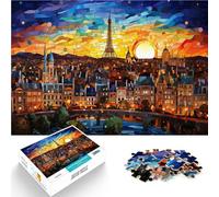 Puzzle de 1000 pièces pour Adolescents “Vitraux de Paris, France” Fait de Bois,pour Les 14 Ans et Plus Décoration d'intérieur C'est Un pour Toute la Famille。Taille:50x75cm