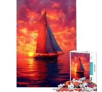 Puzzle de 1000 pièces pour Adolescents voilier au Coucher du Soleil Jeu Manuel décoration Murale Difficile et Stimulant (38x52cm)