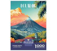 Puzzle De 1000 Pièces pour Adolescents Volcano in Ecuador Puzzles pour Adultes, Jouets À Monter Soi-même, Course De Vitesse Manuelle, Cadeaux Uniques d'anniversaire Et De Noël 52x38cm/1000pcs