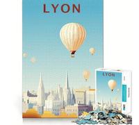Puzzle de 1000 pièces pour Adolescents, Voyage à Lyon, Art aux découpes nettes, Jeu cognitif, Cadeau pour des Moments de Calme, décoration de Noël (38x52cm)
