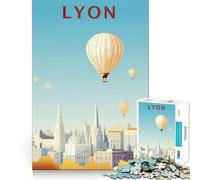 Puzzle de 1000 pièces pour Adolescents Voyage à Lyon Jeu de Concentration et de Loisirs Décoration Murale de Noël (50x75cm)