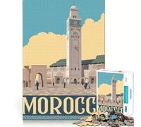 Puzzle de 1000 pièces pour Adolescents Voyage au Maroc, Loisirs créatifs, Jeu cognitif, Divertissement, décoration de Noël (50x75cm)
