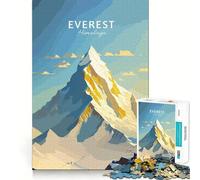 Puzzle de 1000 pièces pour adolescents Voyage au Mont Everest UN puzzle avec des bords clairs, le jeu de réflexion cognitive, jouet d'occupation (50 x 75 cm)