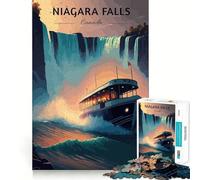 Puzzle de 1000 pièces pour Adolescents, Voyage aux Chutes du Niagara, Art aux Bords précis, entraînement cérébral, Jeu Calme et Amusant, Cadeau d'anniversaire (50x75cm)