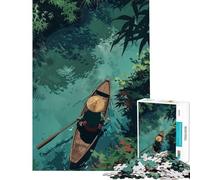 Puzzle de 1000 pièces pour Adolescents Voyage fluvial au Vietnam Jouet éducatif et ludique pour Toute la Famille Cadeau pour Femmes et Hommes (Dimensions 38x52cm)