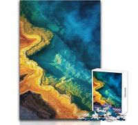 Puzzle de 1000 pièces pour Adolescents - Vue aérienne de Sources thermales - Jeu de réflexion Familial - Améliore la mémoire - Cadeau d'anniversaire - Dimensions : 38x52cm
