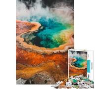 Puzzle de 1000 pièces pour Adolescents Vue aérienne des Sources thermales Jeu de réflexion et de logique pour Adultes Cadeau d'anniversaire Original et Unique (38x52cm)