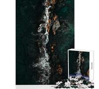 Puzzle de 1000 pièces pour Adolescents Vue aérienne d'une côte rocheuse Jeu éducatif Cadeau d'anniversaire Course de Vitesse Manuelle (38x52cm)