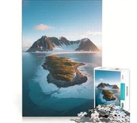 Puzzle de 1000 pièces pour Adolescents, Vue aérienne d'une île et de Montagnes, Jeu Pratique, défi Difficile, Collection d'artistes, Beaux-Arts 50x75cm