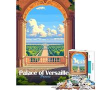 Puzzle de 1000 pièces pour Adolescents Vue du château de Versailles Puzzle de 1000 pièces Décoration intérieure Jeu Stimulant Cadeau (75x50cm)