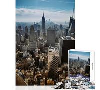 Puzzle de 1000 pièces pour Adolescents Vue du Ciel de New York Jeu éducatif Idée Cadeau d'anniversaire Collection d'artistes Format Beaux-Arts 38x26cm