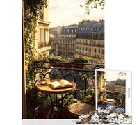 Puzzle de 1000 pièces pour Adolescents Vue d'un Balcon Parisien Jeux relaxants activités familiales Jouets Anti-Stress renforce l'amour Entre Les Couples (38x52cm)