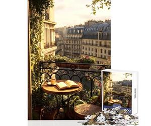 Puzzle de 1000 pièces pour Adolescents Vue d'un Balcon Parisien Jeux relaxants activités familiales Jouets Anti-Stress renforce l'amour Entre Les Couples (38x52cm)