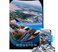 Puzzle de 1000 pièces pour Adolescents Vue imprenable sur Houston Jeux éducatifs Cadeaux éducatifs pour Femmes et Hommes (Taille 38x52cm)