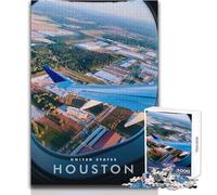 Puzzle de 1000 pièces pour Adolescents - Vue sur Le Ciel de Houston - Idéal pour des soirées Jeux et Divertissement en Famille - Analyse et logique - Cadeau d'anniversaire - Dimensions 38x26cm