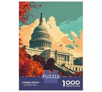 Puzzle De 1000 Pièces pour Adolescents Washington Capitol Puzzle Anti-Stress, Amusant Et Original, Cadeau Unique pour Un Anniversaire Ou Noël 52x38cm/1000pcs