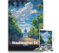Puzzle de 1000 pièces pour Adolescents - Washington DC, États-Unis - Capitole - Jeu éducatif de précision - Dimensions:38x52cm