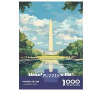 Puzzle De 1000 Pièces pour Adolescents Washington DC Monument Illustration Puzzles pour Adultes, Jeu De Réflexion, Cadeau D'assemblage De Motifs pour Les Amis Et La Famille 38x26cm/1000pcs
